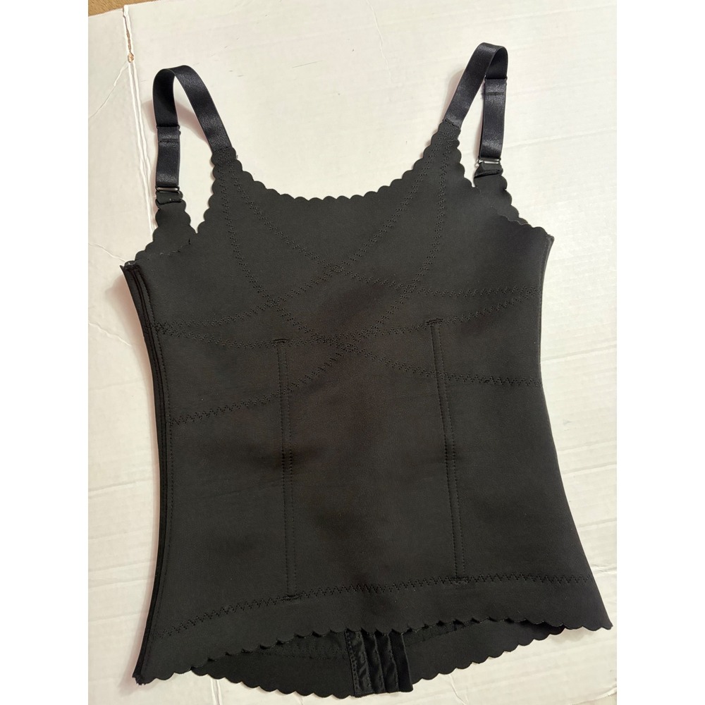 Prima Valentina Black Shapewear Camisole Hook Eye Front Waist Trainer Medium